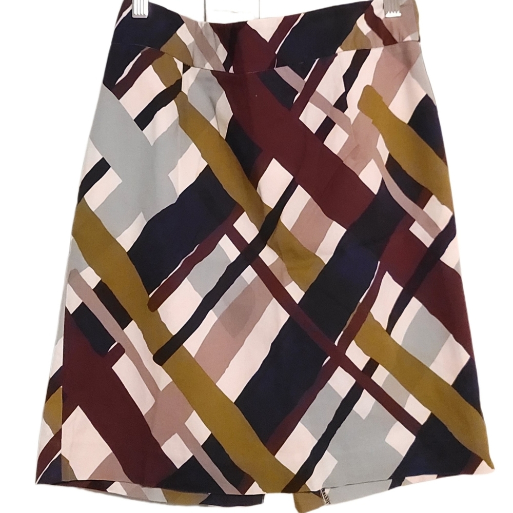 Merona Pencil Skirt Cotton Stripe Multicolour Abstract